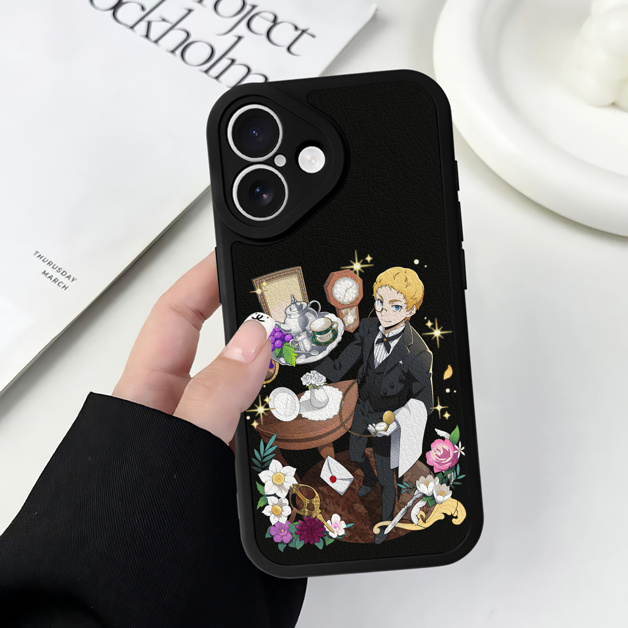 （画像用） 文豪ストレイドッグス Bungo Stray Dogs 【iPhone 16シリーズ対応】シリコンスマホケース（レザー調） 材質：シリコン